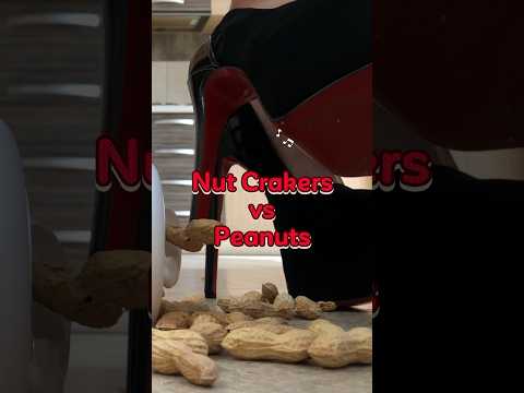 Nut Crackers vs. Crunchy Peanuts!! Oddly Satisfying High Heels Crushing Food! ASMR