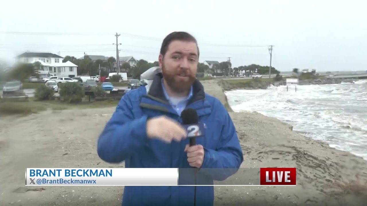 Rough surf seen at Breach Inlet Friday