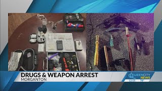 Morganton man found with meth, knives and sword, charged