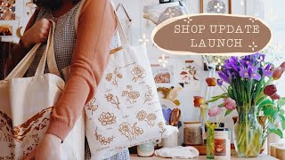 Studio Vlog #32 - shop update launch, packing orders, and spring flowers