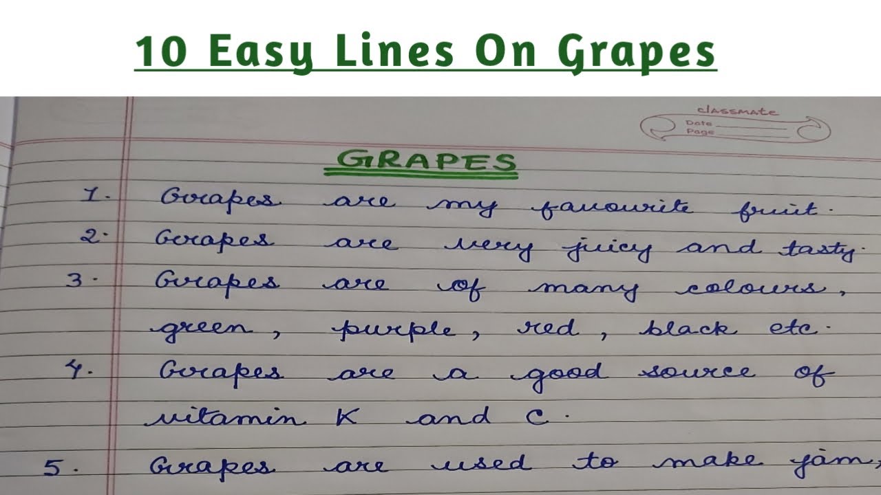 grapes essay for class 1