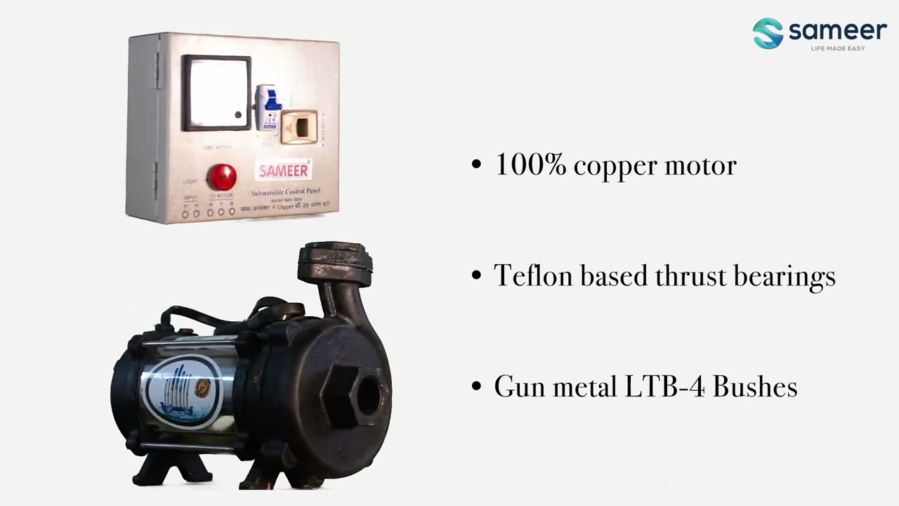 Sameer i-Flo Openwell Pump with Panel Submersible Water Pump  (1 hp)