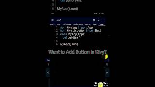 How to Add a Button in Kivy | #python | #create | #tricks | #edit | #coding | #glitch | #nostalgia