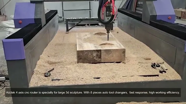 AccTek Professional 4 Axis Cnc Router AKM1325-4A With Rotating Spindle