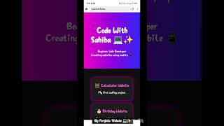 portfolio website 💥Built my own coding portfolio using only mobile 📱💻✨#coding #girlcoder