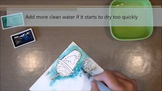 Unity Stamp Co Quick Tip - Dual Color Negative Space Watercoloring
