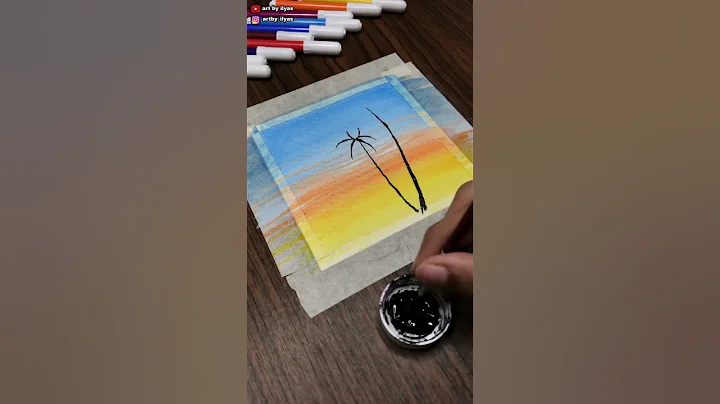 Easy Beautiful Coconut tree￼ 🌴 Drawing / Watercolour Tutorial #shorts #drawing #art #satisfying