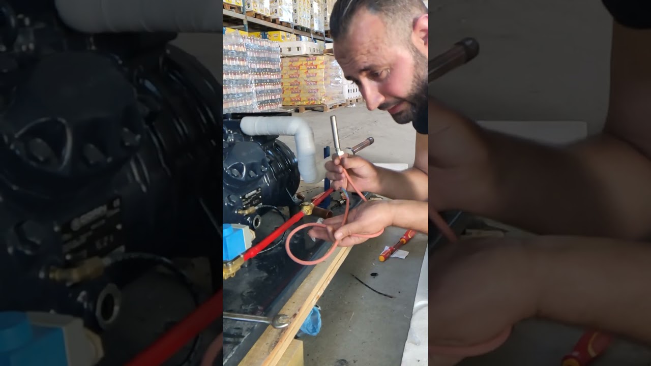 تركيب سخانات أسفل الضاغط مع التركيب الكهربائي للضاغط من نوع dorin