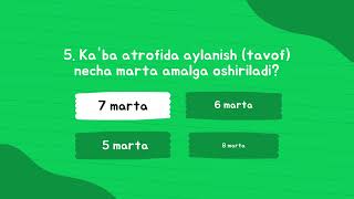 Umumiy Islom Bilimlari Boyicha Viktorina Islomiy Savol Javob Viktorinasi