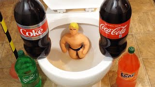 Will it Flush - Stretch Armstrong, coca cola, fanta, sprite, diet coke, mentos and more