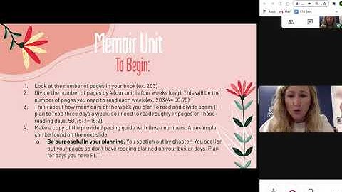 Video:  Memoir Pacing Guide Explanation