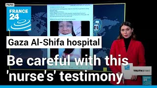 Video of 'nurse' denouncing Hamas occupation of Al-Shifa hospital in Gaza is fake • FRANCE 24