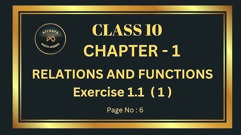 Exercise 1.1 (1) | TN Class 10th Maths | Chapter - 1 Relations and Functions