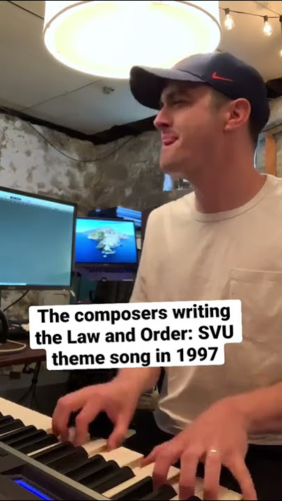 The composers writing the Law and Order: SVU theme song in 1997 #lawandorder #tv #recording #funny