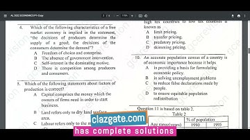 Economics Paper 1 solutions to Cameroon GCE Advanced Level 2022 Questions
