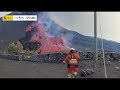 9/10/21 Espectacular derrame de colada del cono por el Norte, en directo. Erupción La Palma. IGME