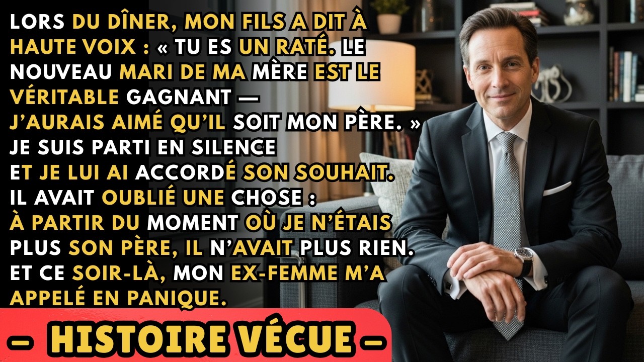 « Tu es un raté, papa. Le nouveau mari de maman est le vrai gagnant. Je voudrais qu’il soit mon père. » Mon fils de seize ans a prononcé ces mots devant toute ma famille, au dîner des soixante ans...