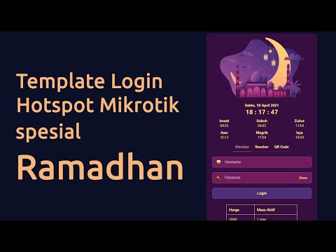 Template Login Hotspot Mikrotik Ramadhan GRATIS! Ada Jadwal Imsak & Waktu Sholat!