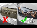 How To Clean & Restore Headlights - Remove Yellow, Foggy Headlight Oxidation!