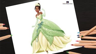 How to Draw Tiana.Disney Princess.easy and step by step.