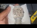 Hiphopbling ICED OUT BALLER SQUARE CZ STEEL BUST DOWN WATCH