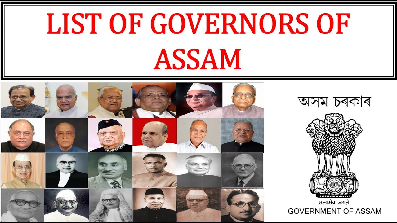 ASSAM GOVERNORS LIST 1947  2019