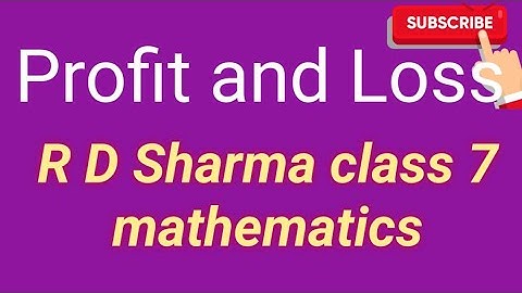 Q. - 1 & 2 || PROFIT & LOSS || Class 7 R D Sharma mathematics @ActiveEducationPro