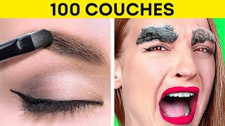 DÉFI DES 100 COUCHES || Nourriture, Maquillage, Vêtements Et Papier Toilette par 123 GO! GOLD