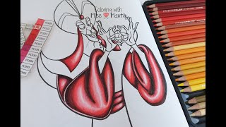 How to color folds in clothes with Prismacolor | Villains Disney | Jafar Part I
