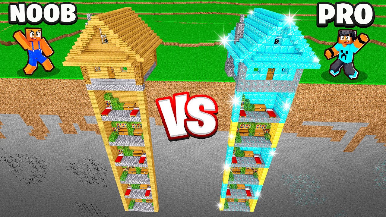 BASE SUBTERRÂNEA NOOB VS PRO no Minecraft!