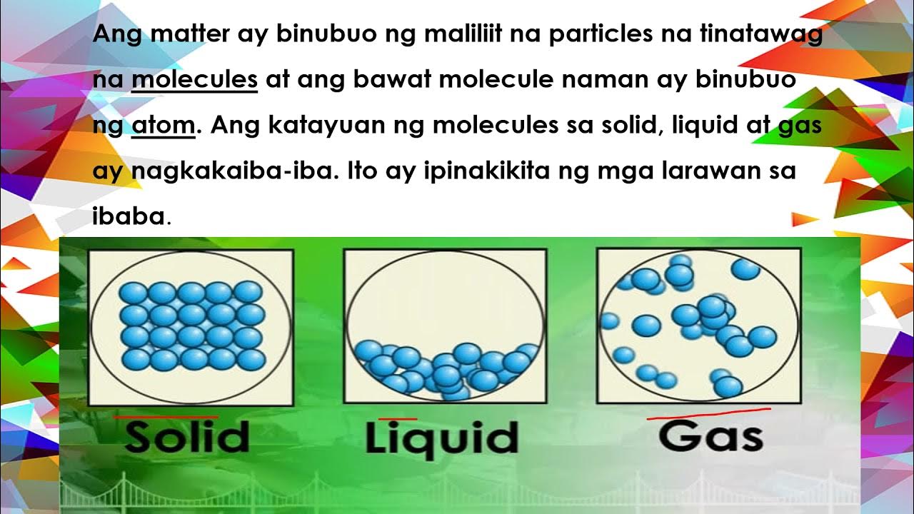 Science 3 Q1 WEEK1 Katangian ng Solid, Liquid at Gas MD Channel YouTube