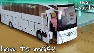 KARTONDAN MERCEDES BENZ TRAVEGO / kartondan otobüs / how to make a bus from cardboard/kendin yap dıy