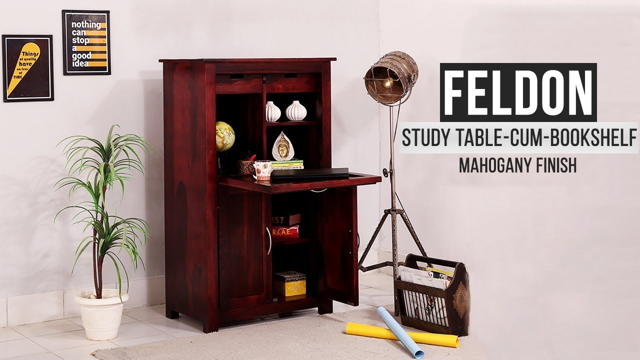 Study Tables Buy Feldon Study Table Cum Bookshelf Mahogany