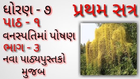 Ch - 1| Vanaspati Ma Poshan | Part - 3 | STD - 7 | Sem - 1| Gujarati Medium | NCERT/GSEB