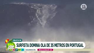 ¡Surfista domina ola de 35 metros en Portugal! | Bienvenidos screenshot 3