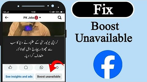 How to fix boost unavailable on facebook page
