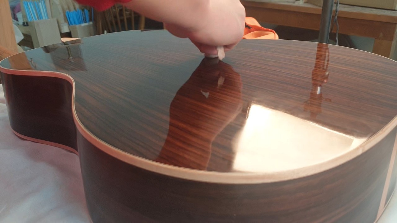 Orchestra Model Guitar Building (No.5) / neck, fretboard, shecllac finish