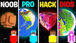 Minecraft PLANETA NOOB vs PRO vs HACK vs DIOS en el Espacio Exterior