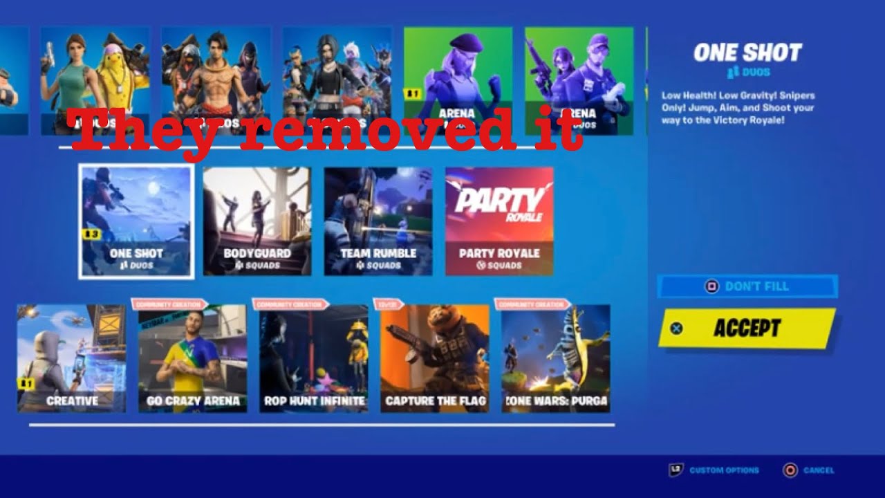 Fortnite removed battle lab YouTube