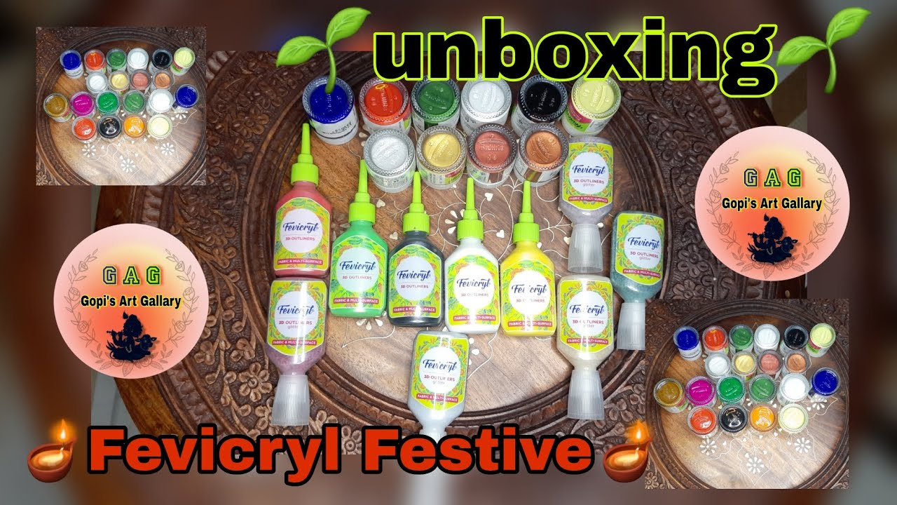 Fevicryl Festive Pack Unboxing Acrylic Colour #acrylicpaint #
