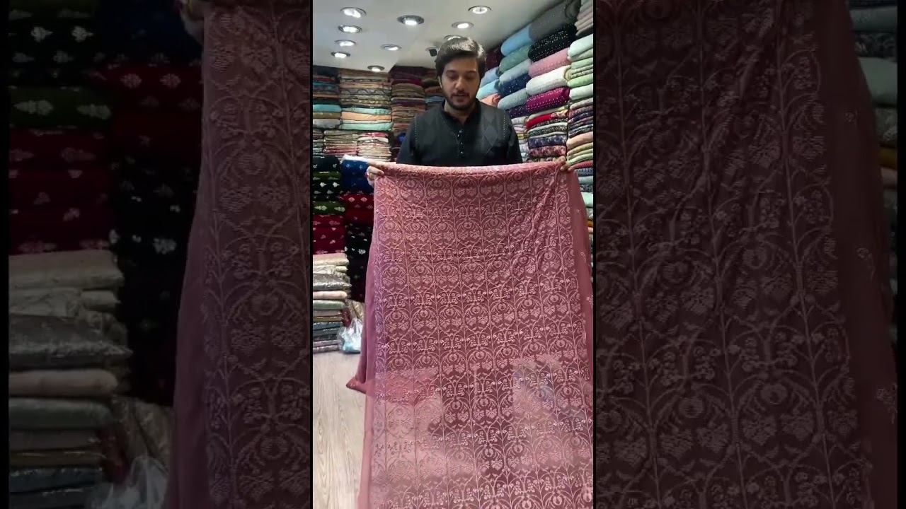 Pakistani pure chiffon embroidered 3p
