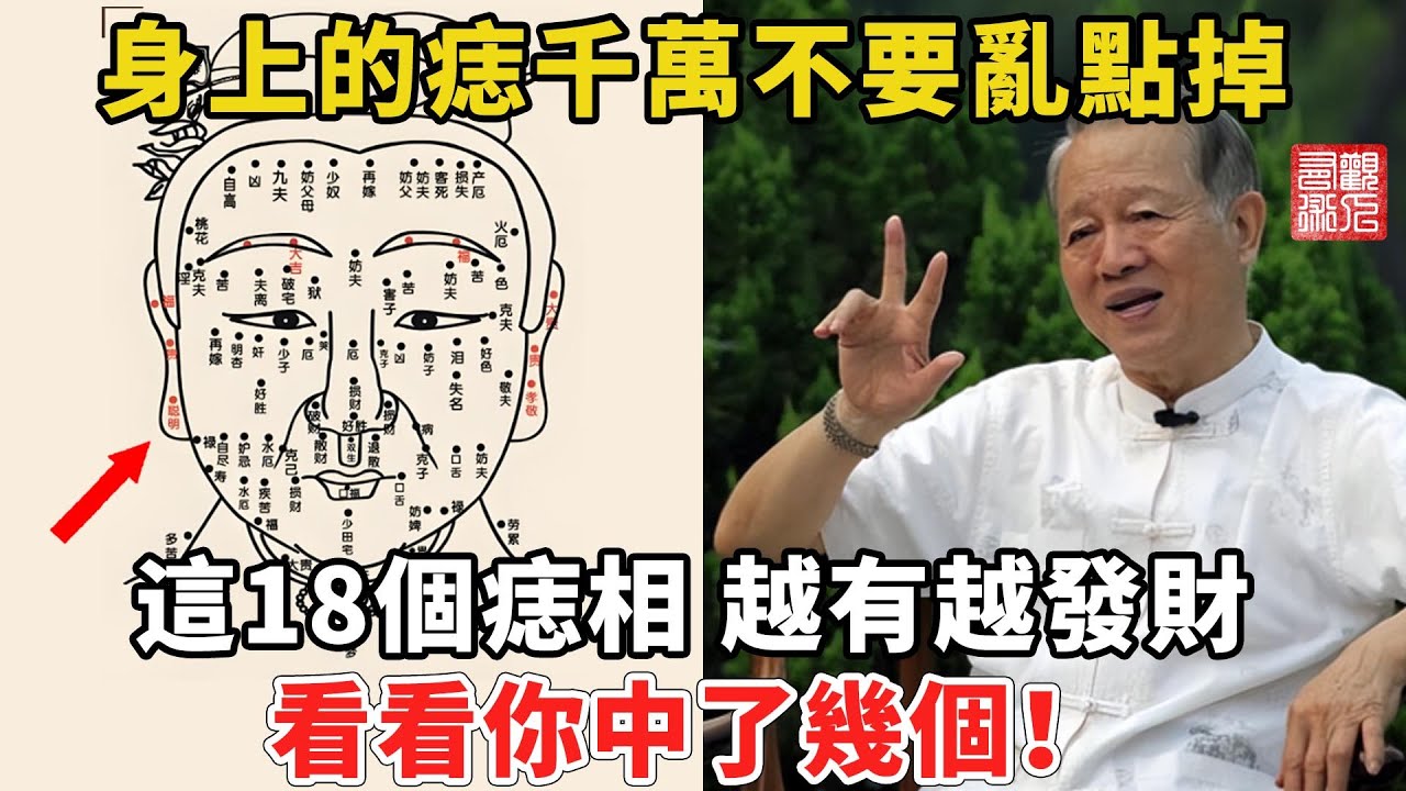 身上的痣千萬不要亂點掉，18個最有福氣的痣相，越有越發財，看看你中了幾個！#痣 #面相 #曾仕强