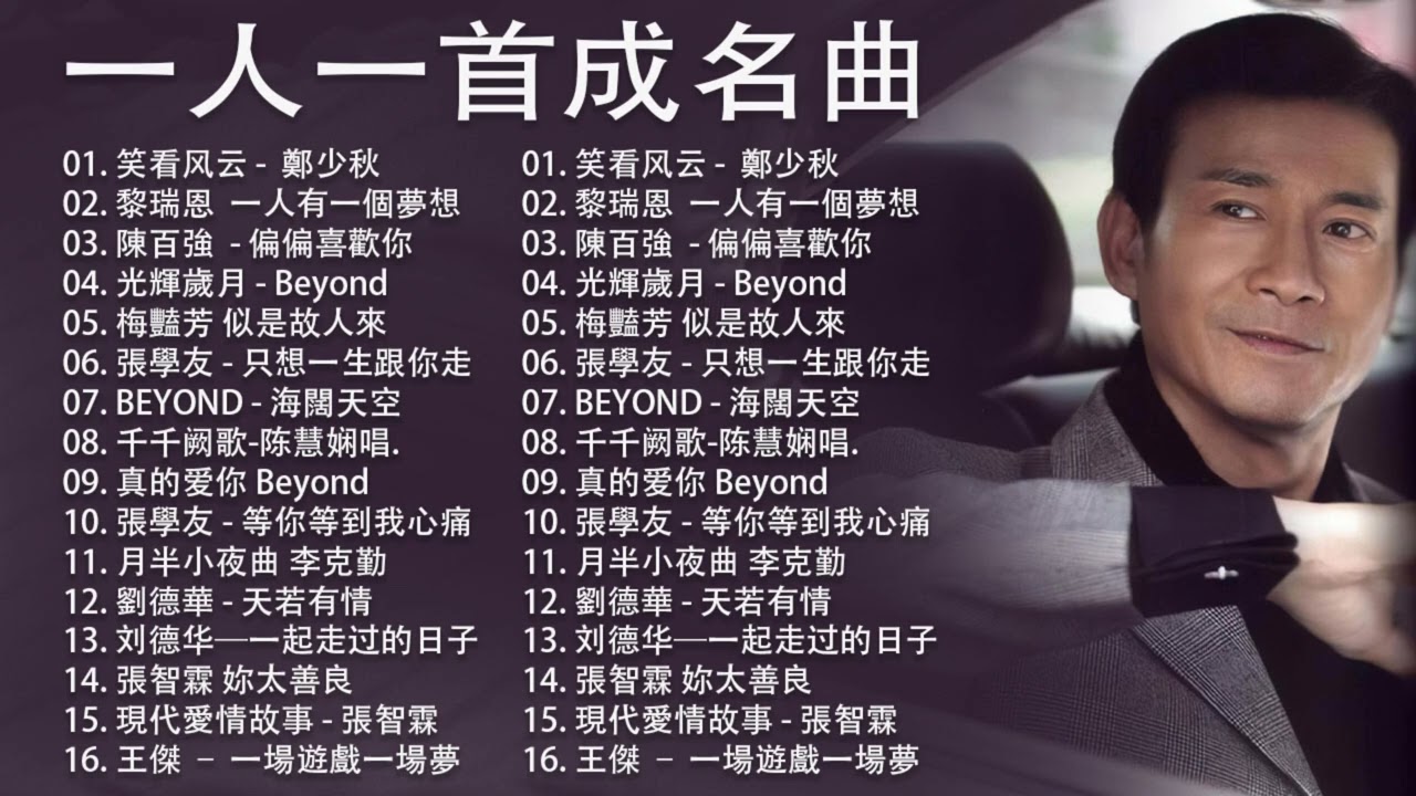 經典粵語歌曲【粤语金曲】🎶 Beyond，鄭少秋，黎瑞恩，陳百強，梅豔芳，張學友，陈慧娴，李克勤，劉德華，張智霖，王傑，王菲，巫启贤，张学友，林淑容，羅時豐，陳慧嫻，刘德华，黎明，童安格