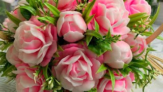 видео: Сборка букета цветов из мыла картинка: Сборка букета цветов из мыла