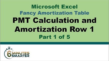 Amortization Table in Excel (Part 1 of 5) - PMT Calculation and Amortization Row 1