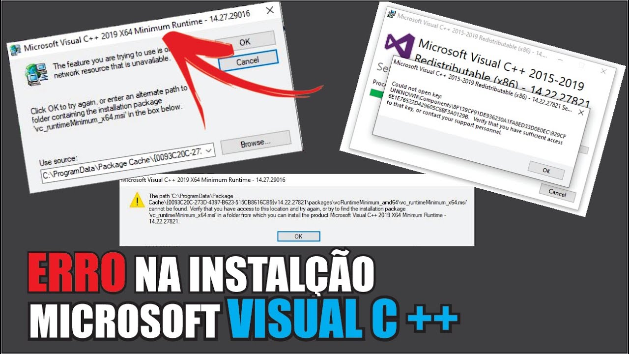 Erro Microsoft Visual C 10 13 15 17 19 64x E 86x Minimum Runtime Como Resolver Youtube