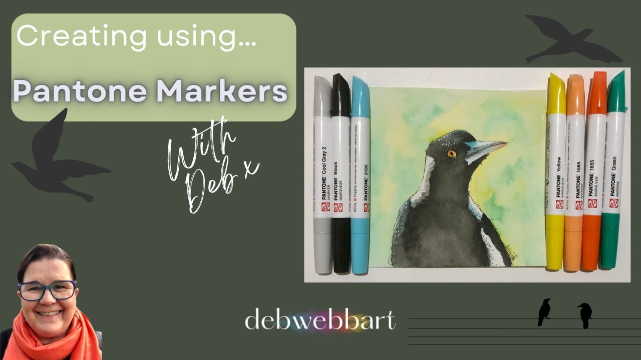 Creating using Pantone Markers @debwebbart7541 Magpie Art 