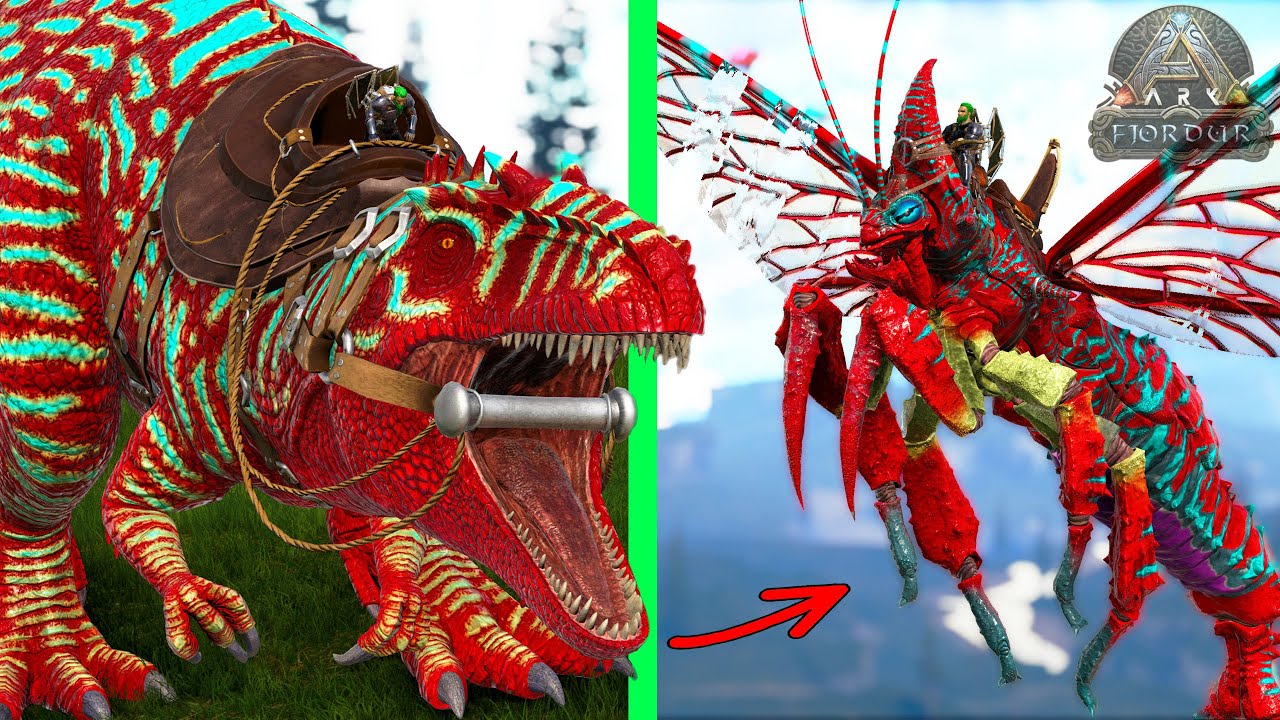 INSECTO MONSTRUO SUPERMUTANTE MATA MI MEJOR GIGANOTOSAURUS para nacer! nuevo dinosaurio ARK Fjordur