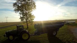 Farming with a Phantom 2 and John Deere 9670STS Combine and 8330 GoPro with crash at the end