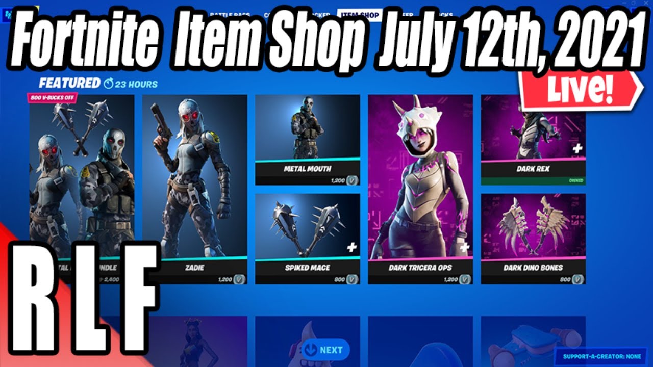 Live Fortnite Item Shop Countdown July 12th 2021 New Skin Youtube